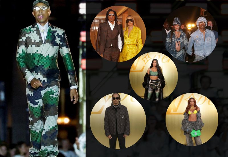  Desfile de Pharrell Williams diretor criativo da Louis Vuitton reúne celebridades